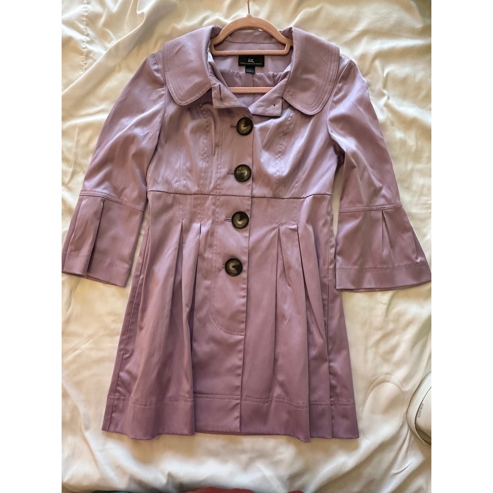 iz Byer Small California Lavender Trench Coat Bell Sleeve Jacket /Classic/Retro